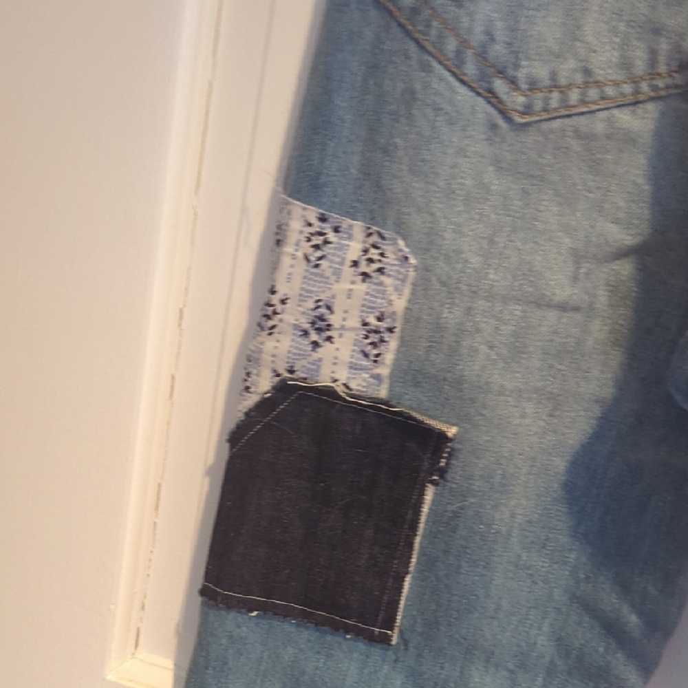 BDG Multicolor Patchwork Flare Jeans NWT - image 9